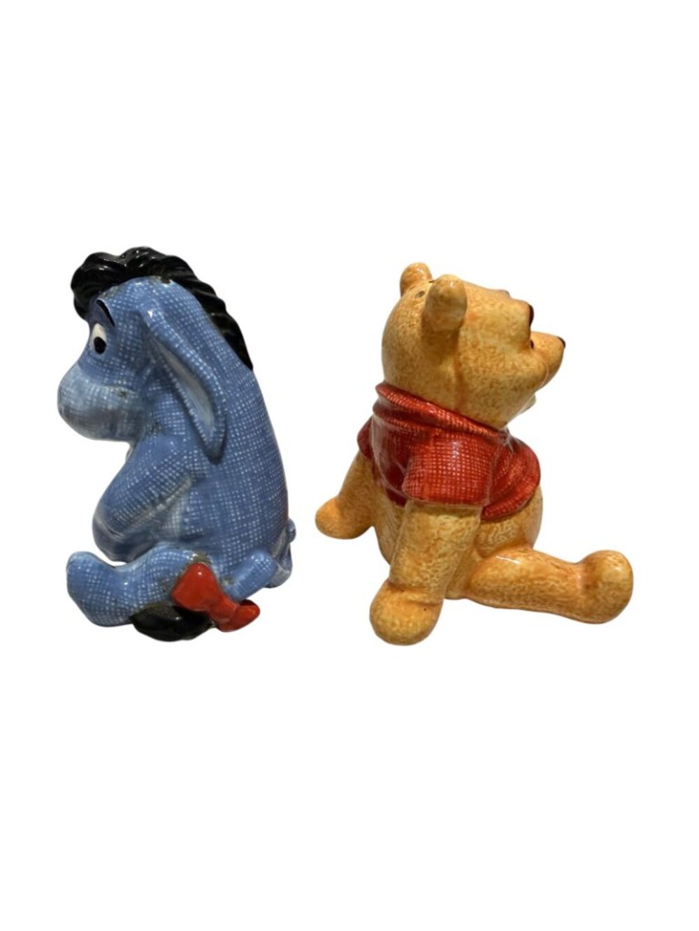 Winnie The Pooh & Eeyore Ceramic Salt & Pepper Shakers Vintage Disney 3.5" - Picture 3 of 9